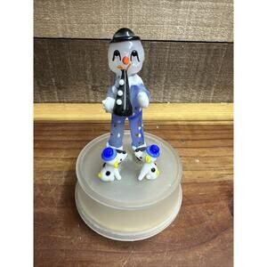 Fused Glass Clown And Dogs Music Box Send In The Clowns